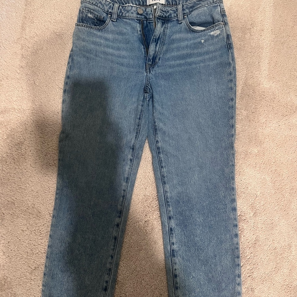 PAIGE Blue Straight Leg Jeans Versatile Style